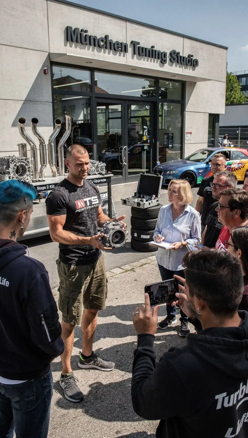 Fahrzeugindividualisierung mit maßgeschneiderten Karosserie- und Lackierarbeiten in einem professionellen Auto-Tuning-Studio.